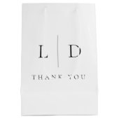 Elegant Modern Minimalist Monogram Weddenschap Medium Cadeauzakje (Achterkant)
