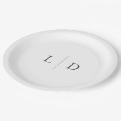 Elegant Modern Minimalist Monogram Weddenschap Papieren Bordje (Gekanteld)