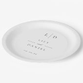 Elegant Modern Minimalist Monogram Weddenschap Papieren Bordje (Gekanteld)