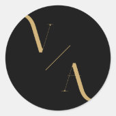 Elegant Modern Minimalist Monogram Weddenschap Ronde Sticker (Voorkant)
