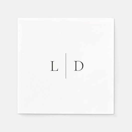 Elegant Modern Minimalist Monogram Weddenschap Servet (Voorkant)