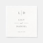 Elegant Modern Minimalist Monogram Weddenschap Servet (Voorkant)