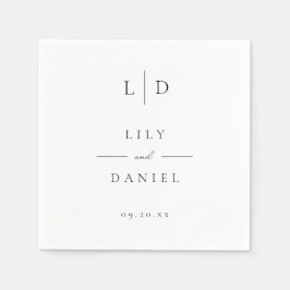 Elegant Modern Minimalist Monogram Weddenschap Servet