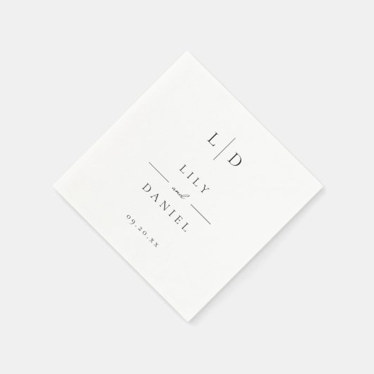 Elegant Modern Minimalist Monogram Weddenschap Servet (Hoek)