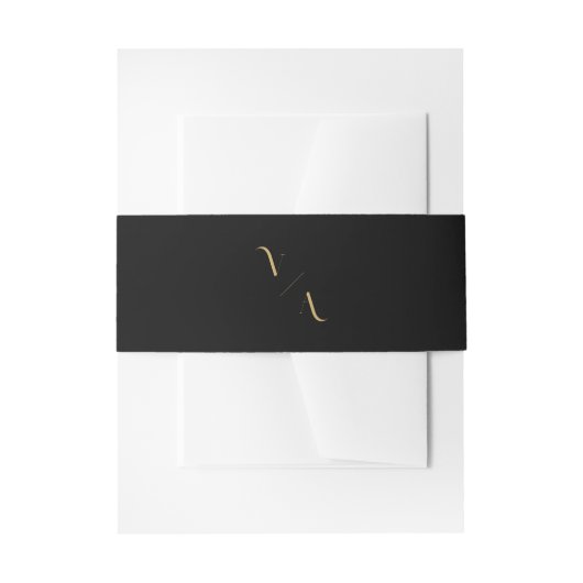 Elegant Modern Minimalist Monogram Weddenschap Uitnodigingen Wikkel (Voorkant Voorbeeld)