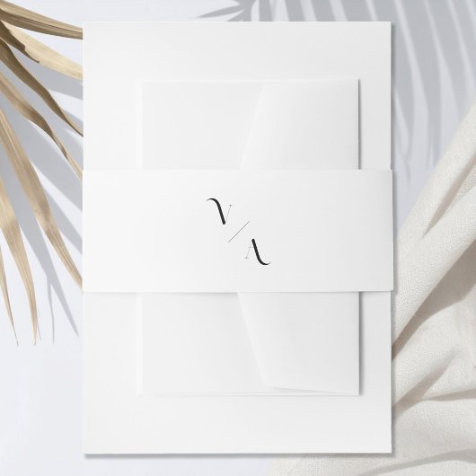 Elegant Modern Minimalist Monogram Weddenschap Uitnodigingen Wikkel