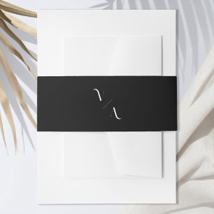Elegant Modern Minimalist Monogram Weddenschap Uitnodigingen Wikkel