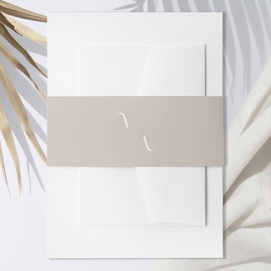 Elegant Modern Minimalist Monogram Weddenschap Uitnodigingen Wikkel