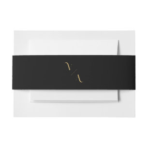 Elegant Modern Minimalist Monogram Weddenschap Uitnodigingen Wikkel