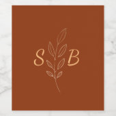 Elegant Modern Minimalist Monogram Weddenschap Wijn Etiket (Enkel label)
