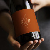 Elegant Modern Minimalist Monogram Weddenschap Wijn Etiket