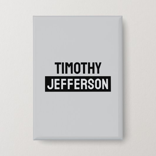 Elegant Modern Minimalist Own Name Button (Voorkant)