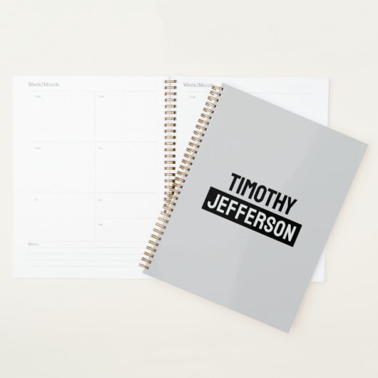 Elegant Modern Minimalist Own Name Planner (Display)