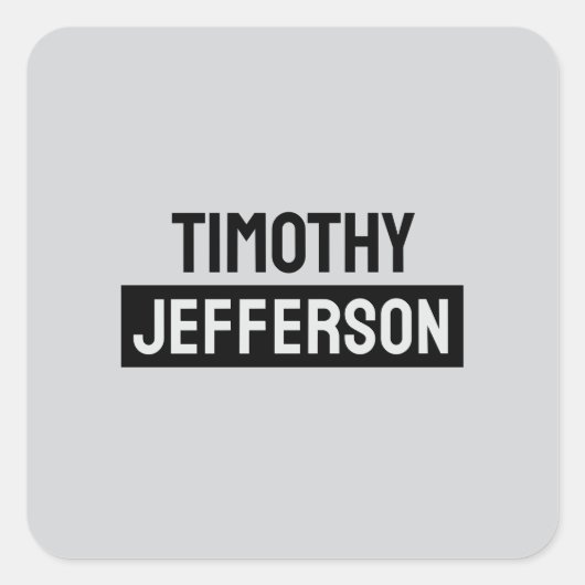 Elegant Modern Minimalist Own Name Vierkante Sticker (Voorkant)