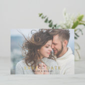 Elegant Modern Minimalist Photo Save the Date Folie Uitnodiging (Staand Voorkant)
