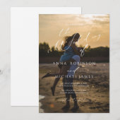 Elegant Modern Minimalist Photo Wedding Kaart (Voorkant / Achterkant)