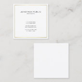 Elegant Modern Minimalist Plain Gold Kijk Trendy Vierkante Visitekaartje (Voorkant / Achterkant)