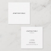 Elegant Modern Minimalist Professional Plain Luxe Vierkante Visitekaartje (Voorkant / Achterkant)
