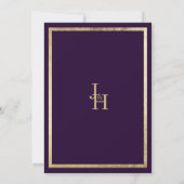 Elegant modern minimalist purple gold Wedding Kaart (Achterkant)