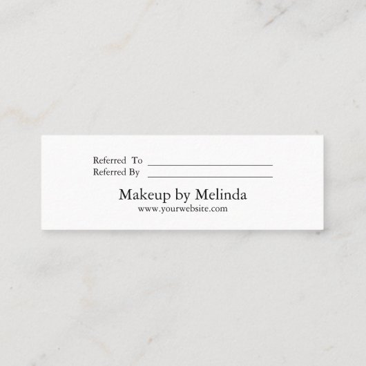 Elegant Modern Minimalist Red Heart Referral Card Mini Visitekaartje (Achterkant)