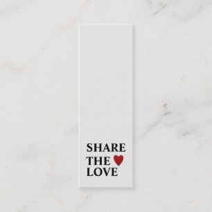 Elegant Modern Minimalist Red Heart Referral Card Mini Visitekaartje