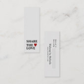 Elegant Modern Minimalist Red Heart Referral Card Mini Visitekaartje (Voorkant / Achterkant)