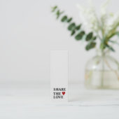 Elegant Modern Minimalist Red Heart Referral Card Mini Visitekaartje (Staand voorkant)