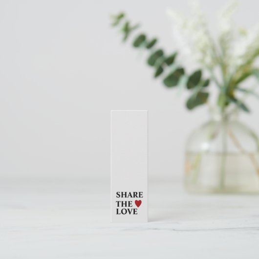 Elegant Modern Minimalist Red Heart Referral Card Mini Visitekaartje (Staand voorkant)