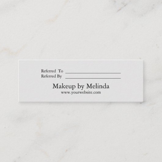 Elegant Modern Minimalist Red Heart Referral Card Mini Visitekaartje (Achterkant)