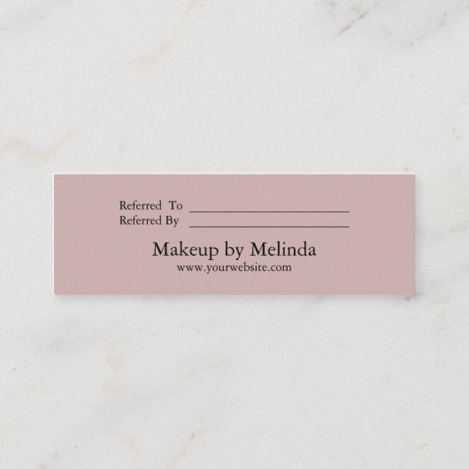 Elegant Modern Minimalist Red Heart Referral Card Mini Visitekaartje (Achterkant)