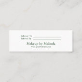 Elegant Modern Minimalist Red Heart Referral Card Mini Visitekaartje (Achterkant)