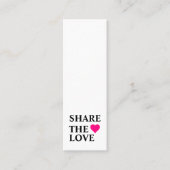 Elegant Modern Minimalist Roze Heart Reference Car Mini Visitekaartje (Voorkant)