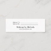 Elegant Modern Minimalist Roze Heart Reference Car Mini Visitekaartje (Achterkant)