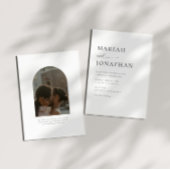 Elegant Modern Minimalist RSVP Photo Wedding Kaart