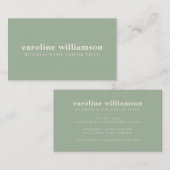 Elegant Modern Minimalist Sage Green Visitekaartje (Voorkant / Achterkant)