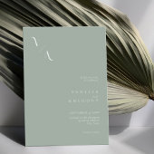 Elegant Modern Minimalist Sage Green Wedding Kaart