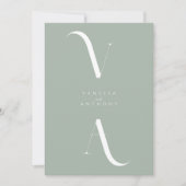 Elegant Modern Minimalist Sage Green Wedding Kaart (Voorkant)