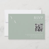Elegant Modern Minimalist Sage Green Wedding RSVP Kaartje (Voorkant)