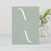Elegant Modern Minimalist Sage Green Wedding Save The Date (Staand voorkant)