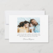 Elegant Modern Minimalist Script Baby Foto geboort Bedankkaart (Achterkant)