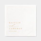 Elegant Modern Minimalist Simple Gold Wedding Folie Servetten (Voorkant)