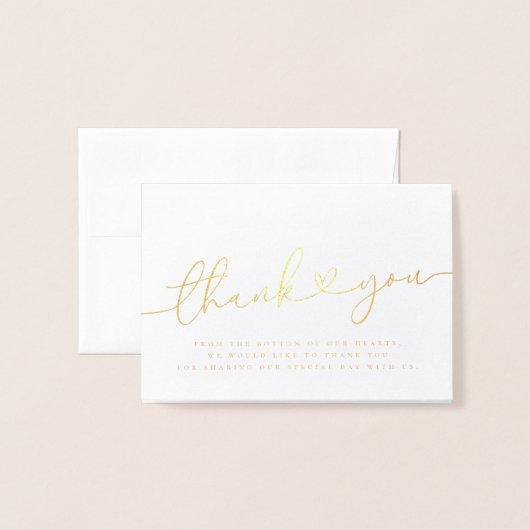 Elegant Modern Minimalist Simple Weddenschap Harte Folie Kaarten (Voorkant met envelop)