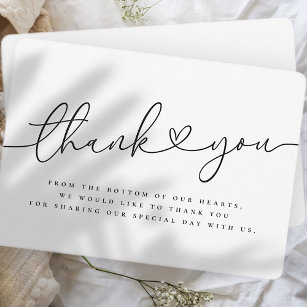 Elegant Modern Minimalist Simple Wedding Bedankkaart