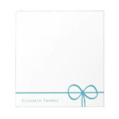 Elegant Modern Minimalist Stylish Blue Bow Notitieblok (Voorkant)
