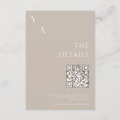Elegant Modern Minimalist Taupe Wedding Informatiekaartje (Voorkant)
