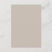 Elegant Modern Minimalist Taupe Wedding Informatiekaartje (Achterkant)