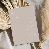 Elegant Modern Minimalist Taupe Wedding Kaart