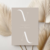 Elegant Modern Minimalist Taupe Wedding Kaart