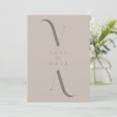 Elegant Modern Minimalist Taupe Wedding Save The Date (Staand voorkant)