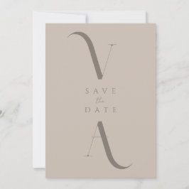 Elegant Modern Minimalist Taupe Wedding Save The Date
